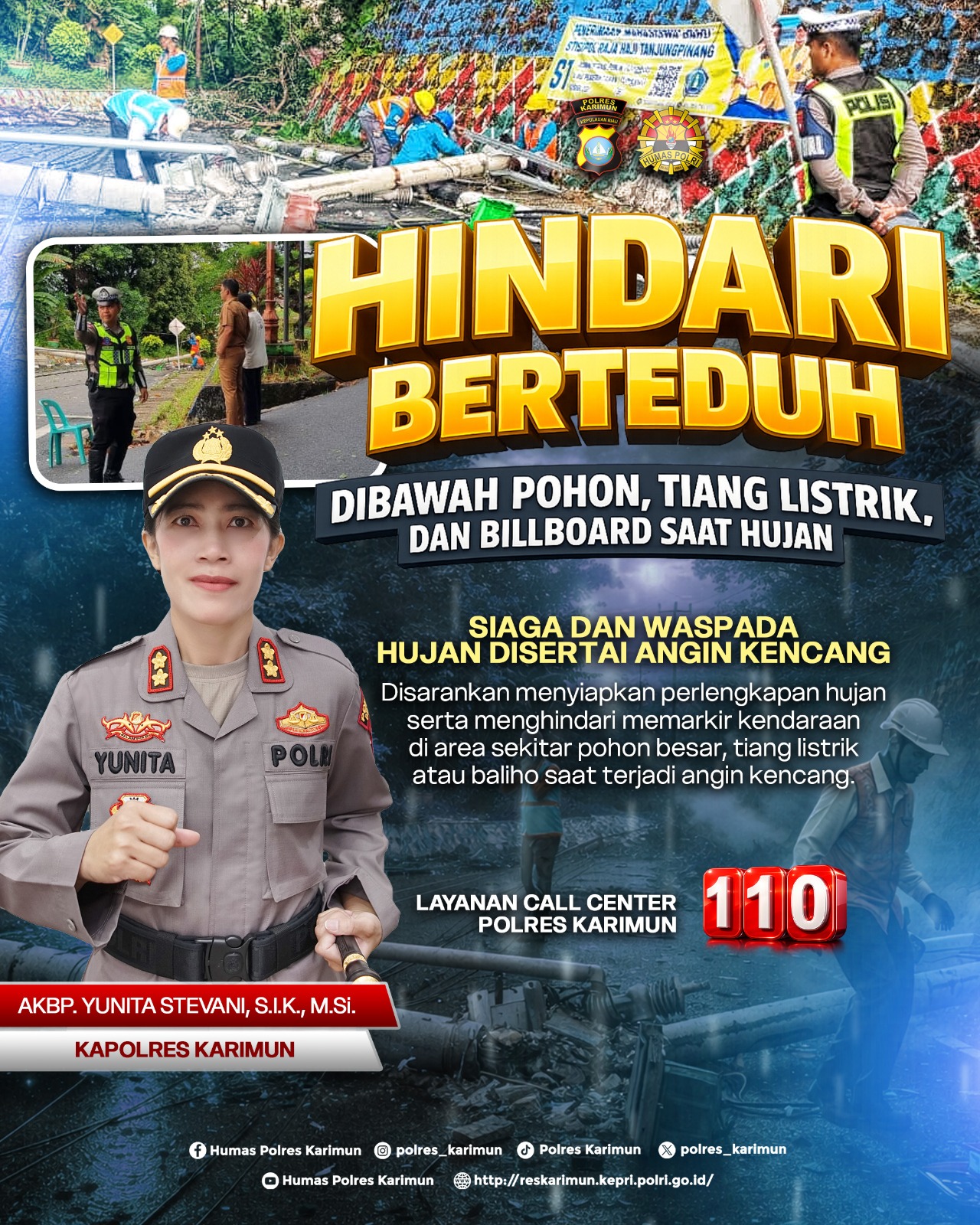 Polres Karimun Imbau Hindari Berteduh Di Bawah Pohon Saat Hujan